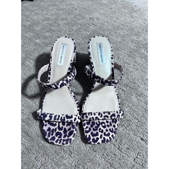 Saks Fifth Avenue Shoes - Saks Fifth Ave Leopard Print Double Strap Mule  7